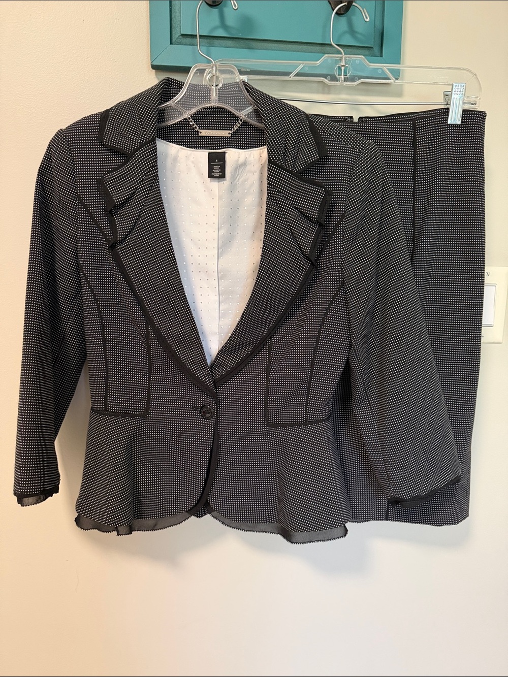WHBM Microdot Skirt Suit